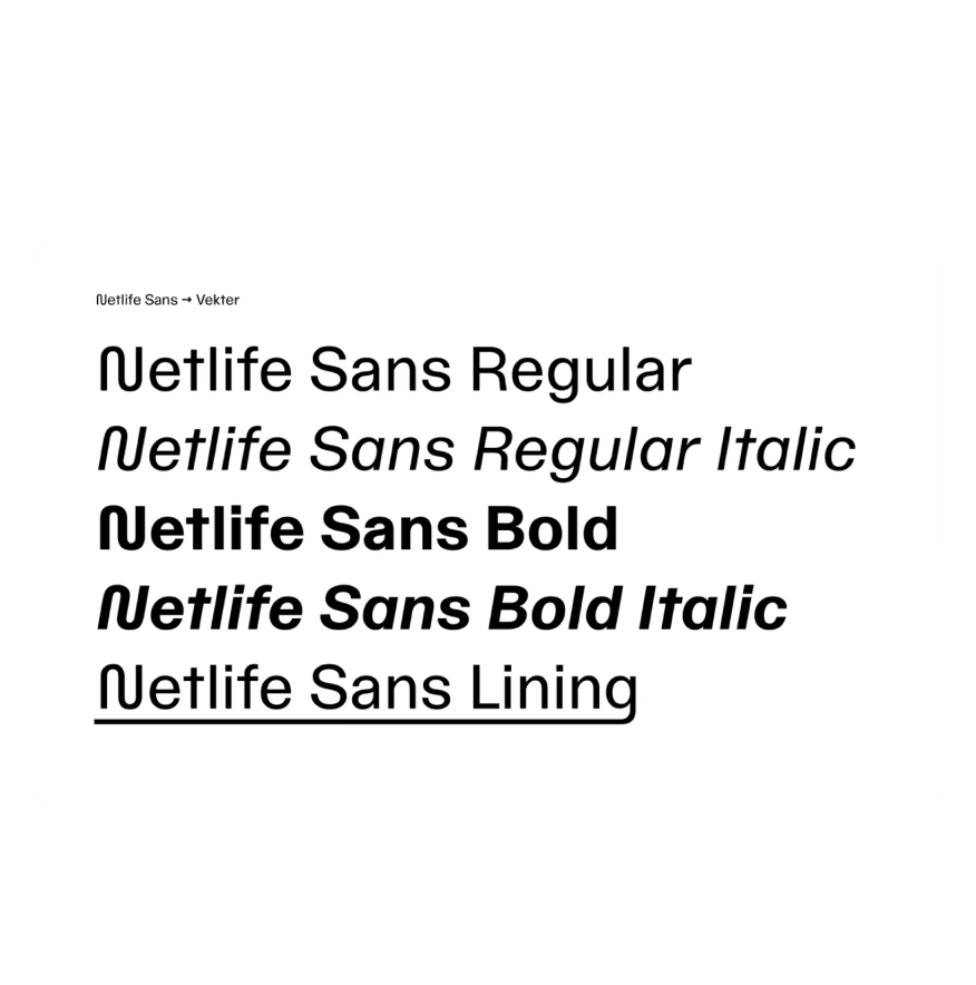 Netlife typeface specimen
